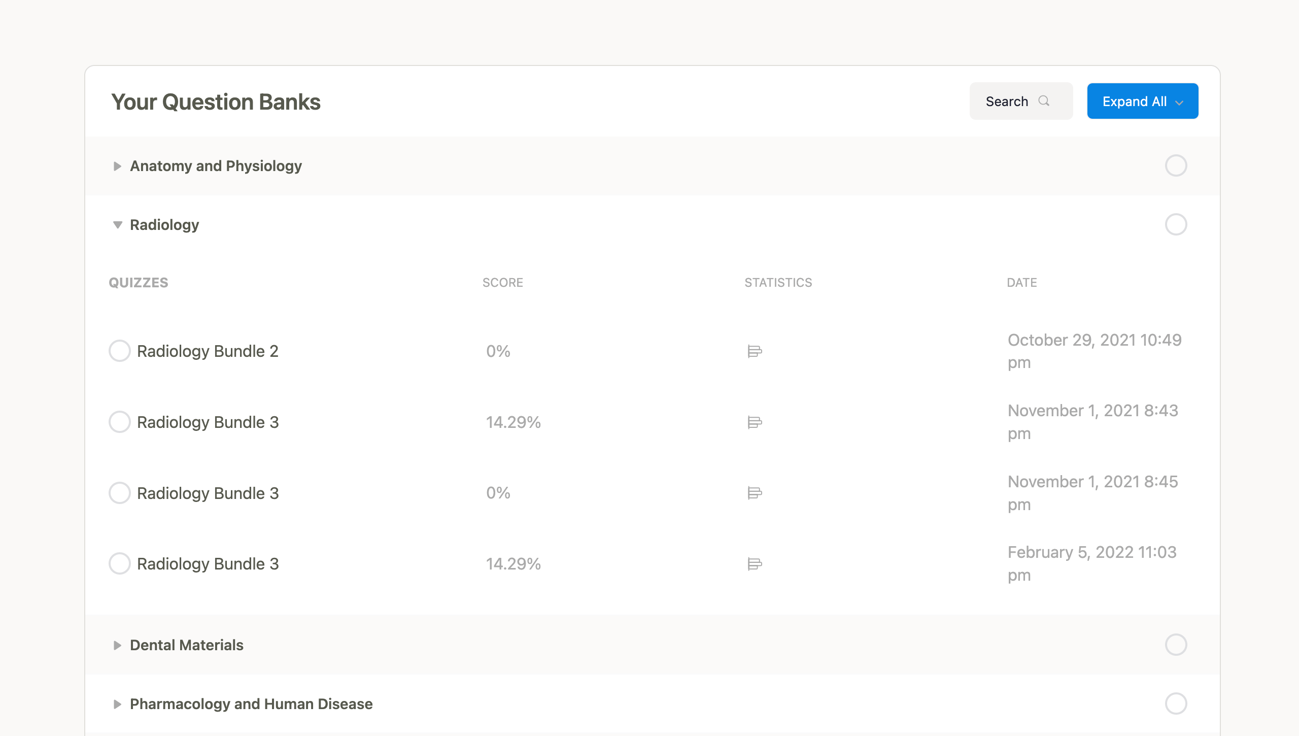 Register Dental exam preparation reimagined! Record results and statistics